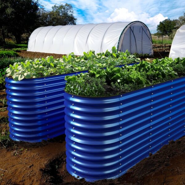 32" Tall, 12-in-1 Galvanized Garden Beds - Ollegardens