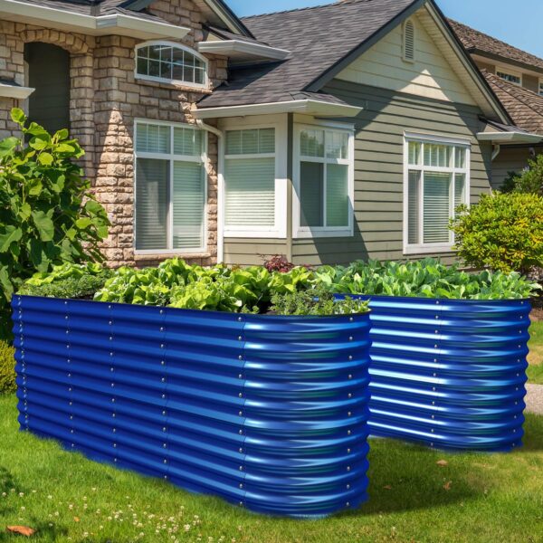 32" Tall, 12-in-1 Galvanized Garden Beds - Ollegardens