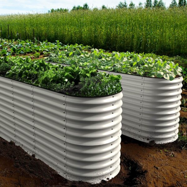 32" Tall, 12-in-1 Galvanized Garden Beds - Ollegardens