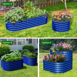 Waterfall Modular Garden Bed, Cobalt Blue - Ollegardens